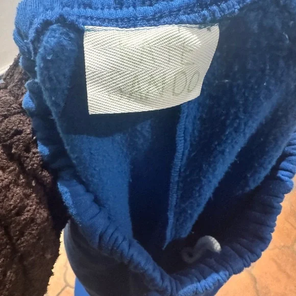 Y2K Patchwork Floral Sweatpants Blue Cozy Fleece Joggers Cottagecore Streetwear - Picture 3 of 3